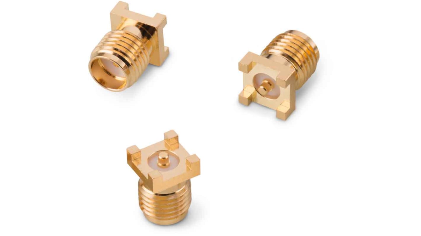 Wurth Elektronik WR-SMA Series, Jack Surface Mount SMA Connector, Solder Termination, Straight Body