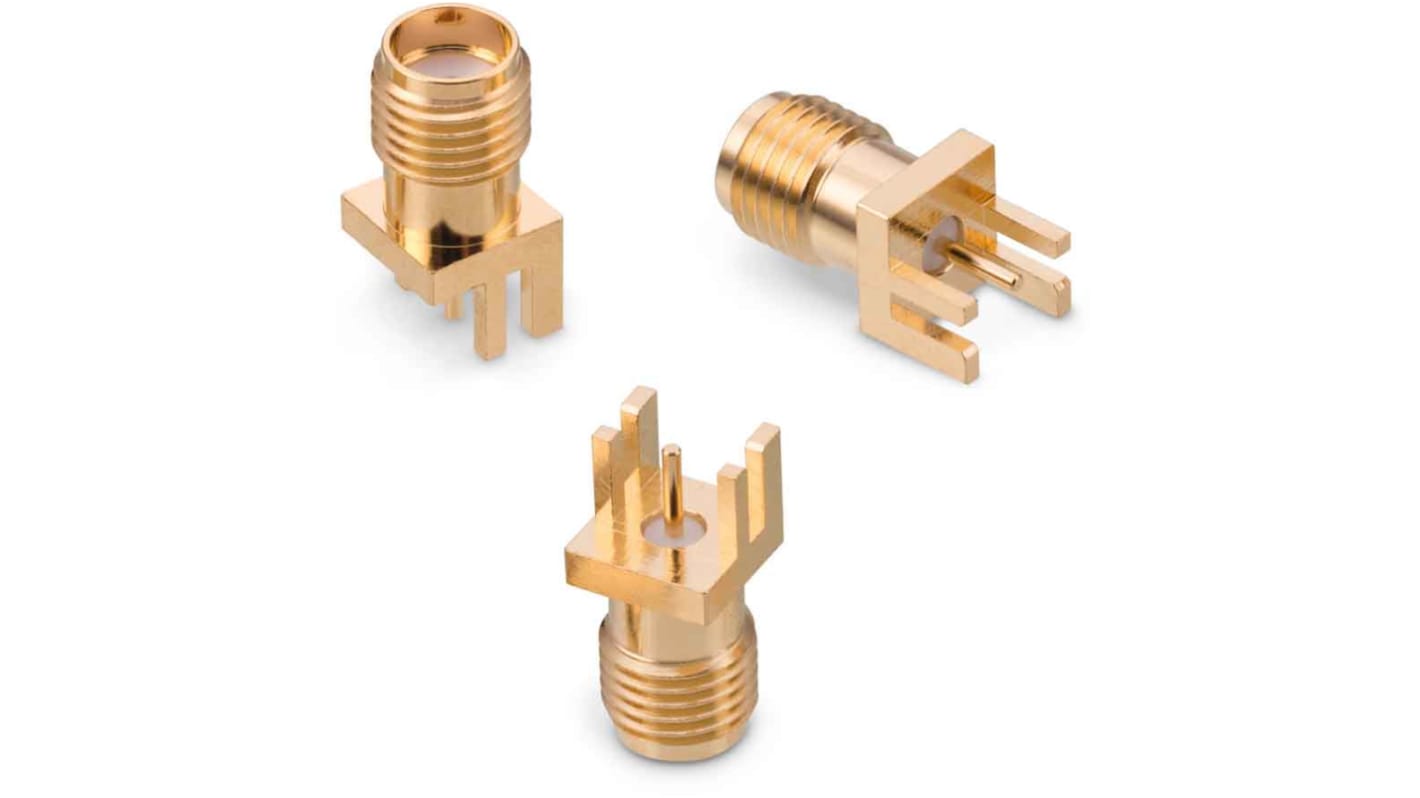 Wurth Elektronik WR-SMA Series, Jack Edge Mount SMA Connector, Solder Termination, Straight Body