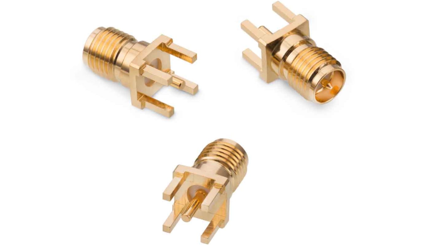 Złącze koncentryczne Montaż na płytce drukowanej Żeński typ złącza RP-SMA 18GHz Lutowane