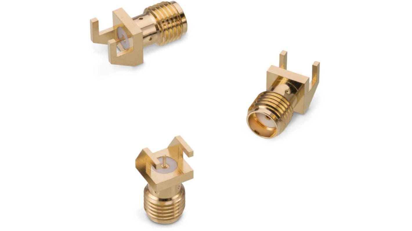 Wurth Elektronik WR-SMA Series, jack Surface Mount SMA Connector, Solder Termination, Straight Body