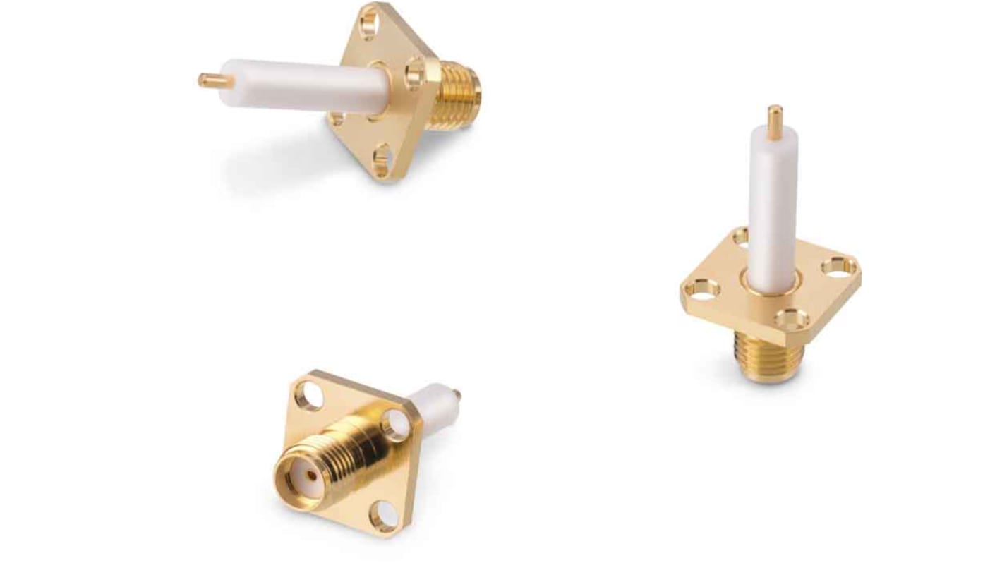 Wurth Elektronik WR-SMA Series, Jack Flange Mount SMA Connector, Solder Termination, Straight Body