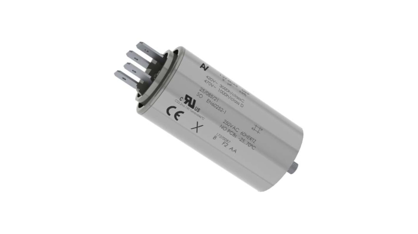 KEMET C27 Polypropylene Film Capacitor, 470V ac, ±5%, 12μF, Through Hole