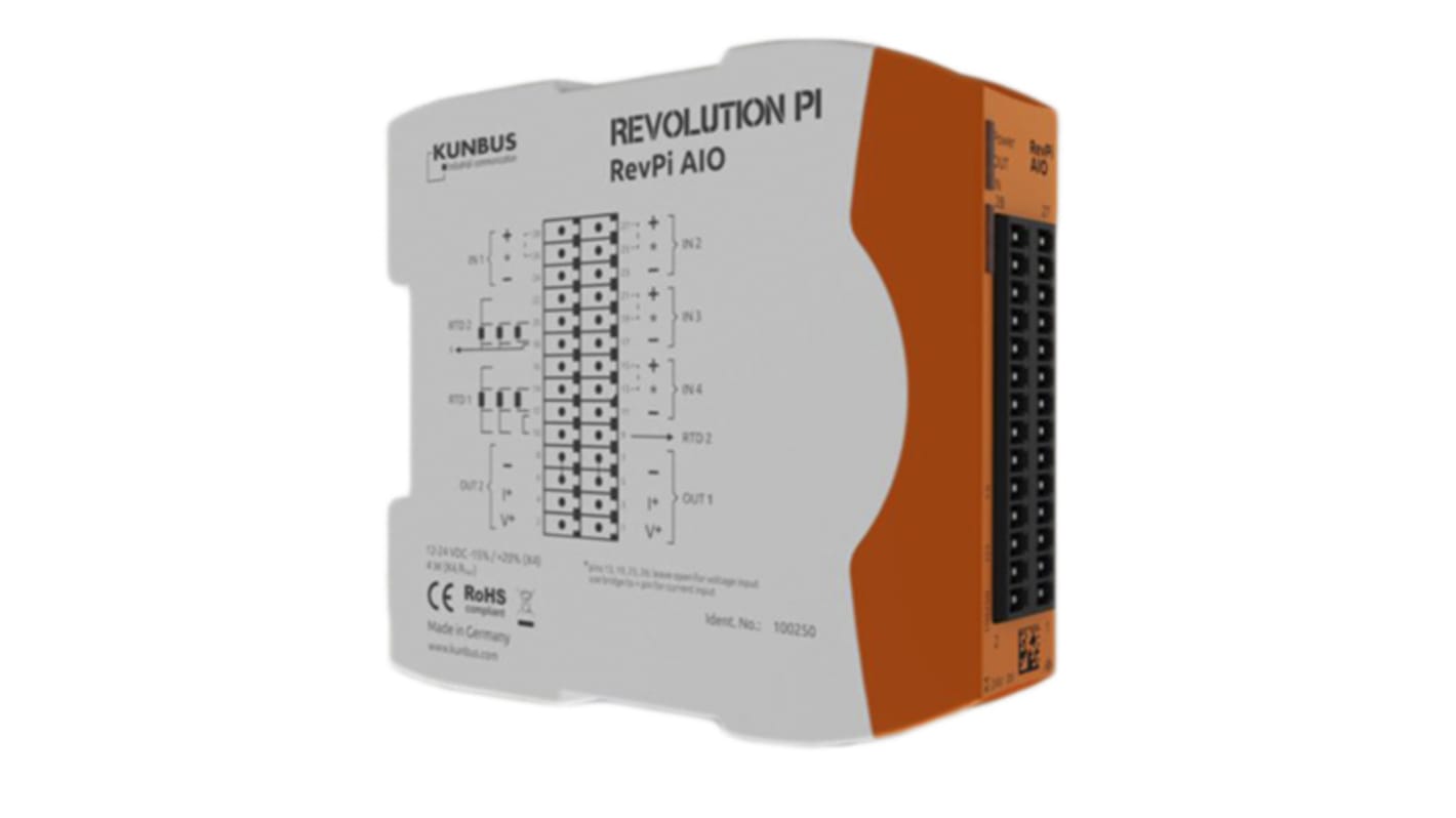 Revolution PI RevPI AIO analog Series PLC I/O Module for Use with Revolution Pi Connect, Revolution Pi Core, 0...5 V,