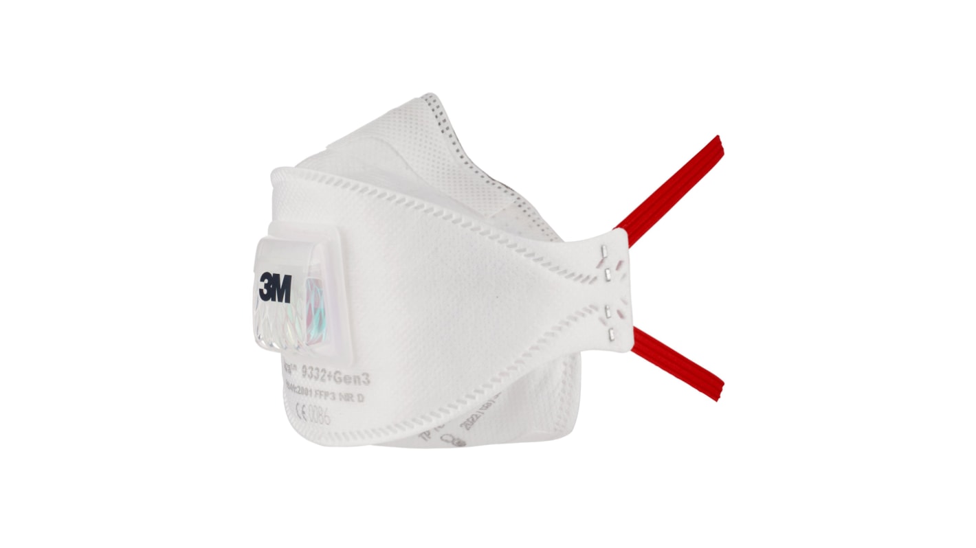 3M Aura™ 9300+Gen3 Series Disposable Face Mask, FFP3, Valved, Fold Flat 5 per Package