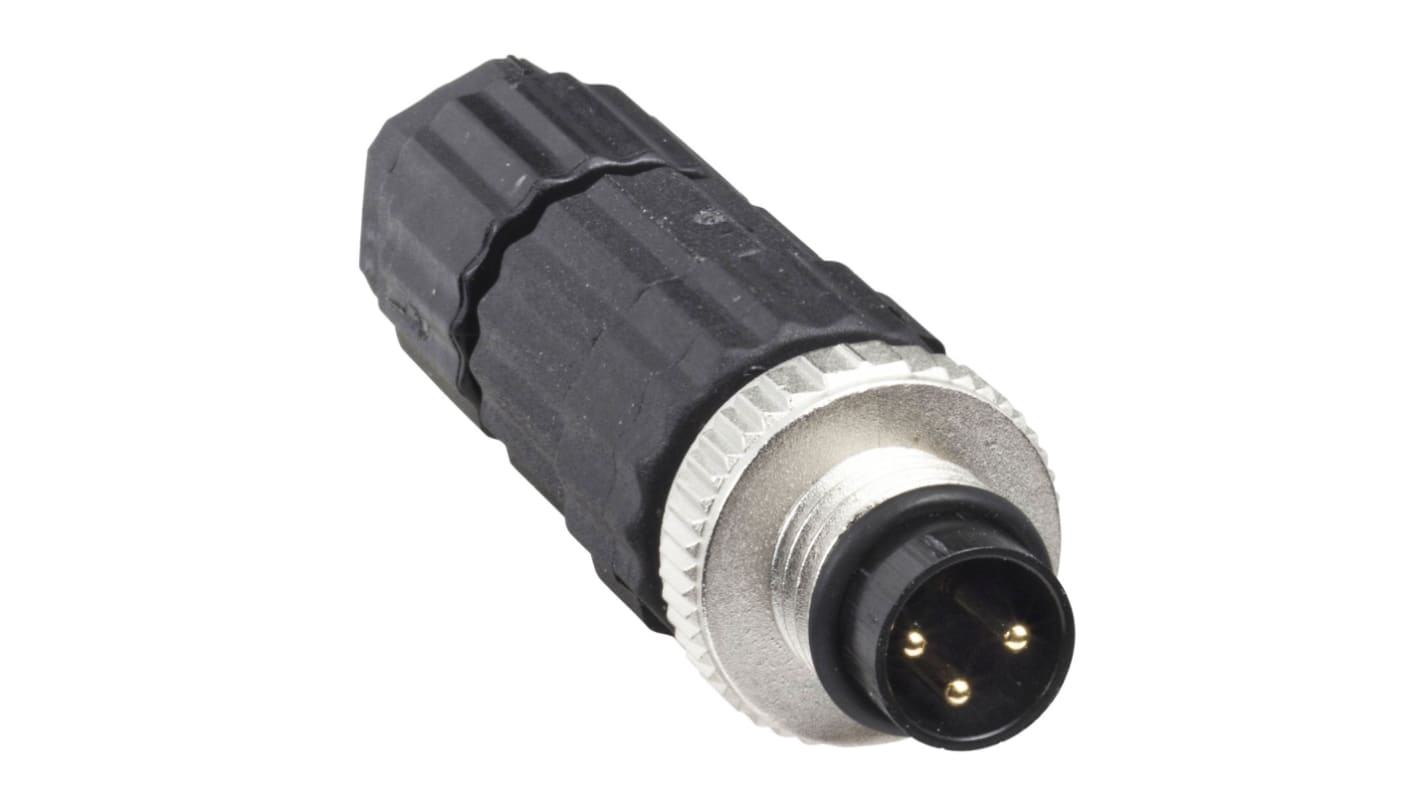 Telemecanique Sensors Circular Connector, 3 Contacts, Cable Mount, M8 Connector, Plug, Male, IP67, XZCC Series