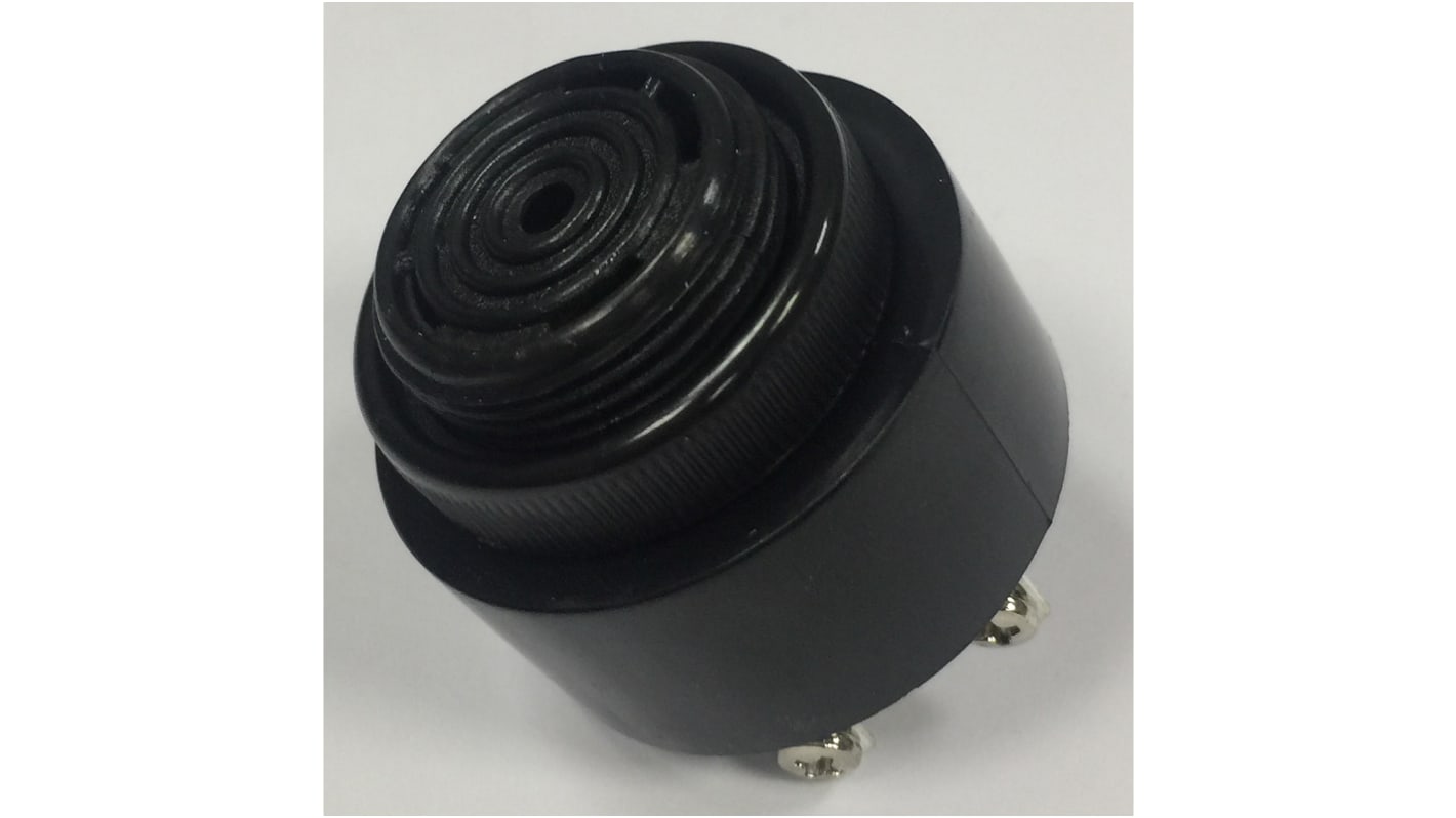 RS PRO 80dB Continuous, Slow Pulse Piezo Buzzer, 42.5 (Dia.) x 33mm, 6V dc Min, 28V dc Max