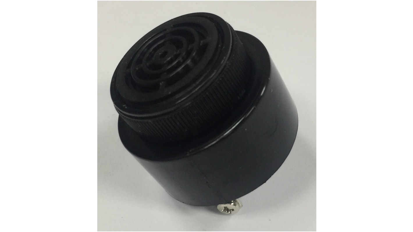 RS PRO 80dB Slow Pulse Piezo Buzzer, 42.5 (Dia.) x 32.5mm, 30V ac/dc Min, 120V ac/dc Max