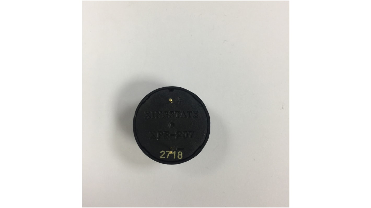 RS PRO 83dB Through Hole Continuous Piezo Buzzer, 24.0 (Dia.) x H16.0mm, 3V dc Min, 20V dc Max