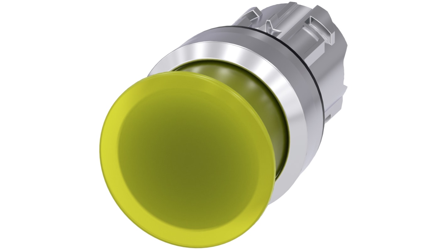 Siemens 黄色圆形按钮, Φ22mm开孔, Φ30mm按钮, 瞬时, IP66, IP67, IP69K, SIRIUS ACT 3SU10系列