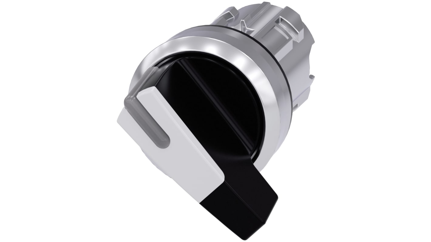 Siemens SIRIUS ACT 3SU10 Series 2 Position Selector Switch Head, 22mm Cutout, Black Handle