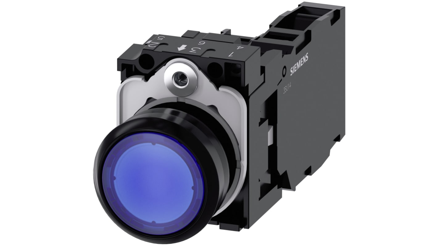 Siemens SIRIUS ACT 3SU11 Series Illuminated Push Button, 22mm Cutout, SPDT