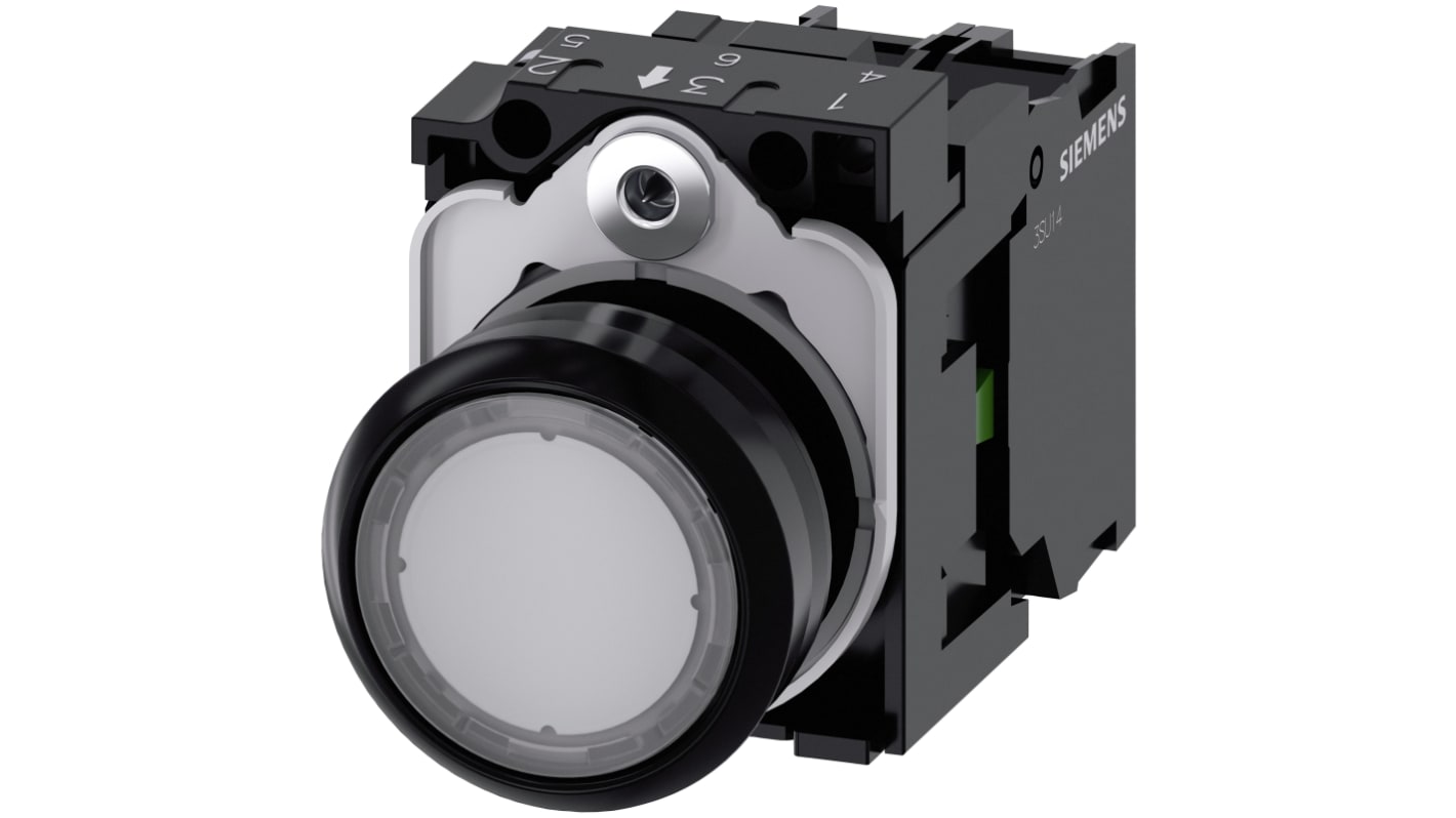 Siemens SIRIUS ACT 3SU11 Series Illuminated Push Button, 22mm Cutout, SPST