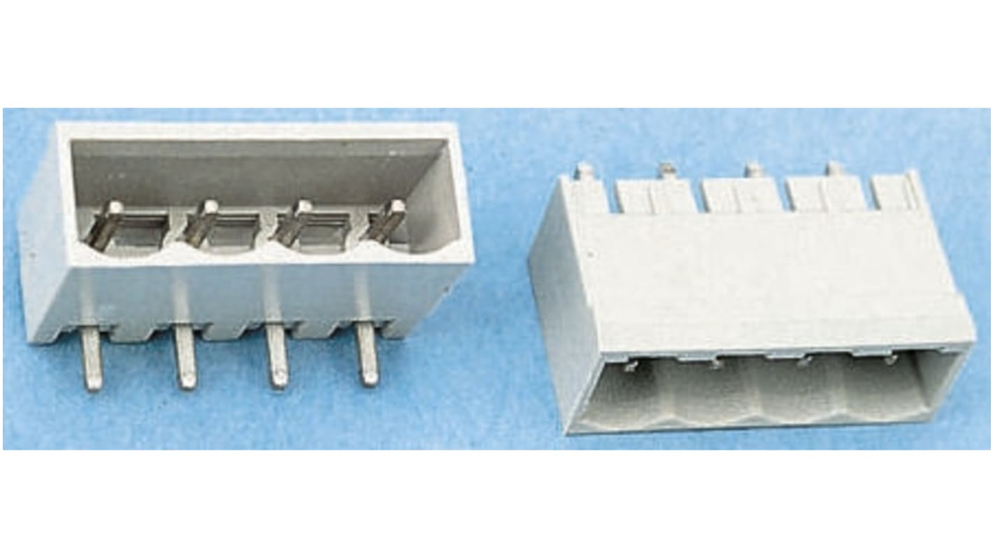 Wieland, 5.08mm Pitch, 8213 S, 4 Way, Pluggable Terminal Block, Header, Through Hole, Solder Termination, 25.350.3453.0