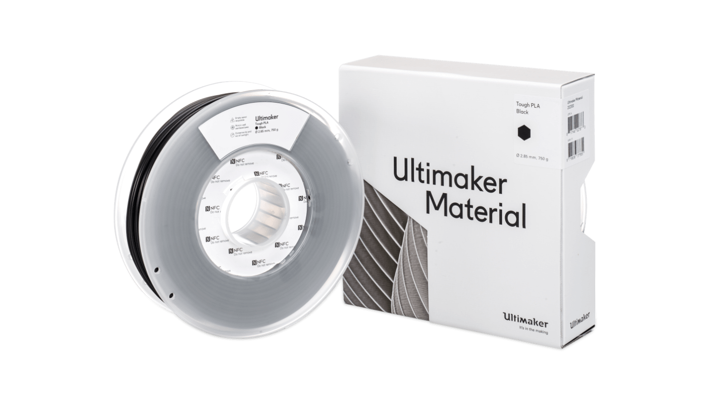Ultimaker Robustes PLA 3D-Drucker Filament, Schwarz, 2.85mm, FDM, 750g