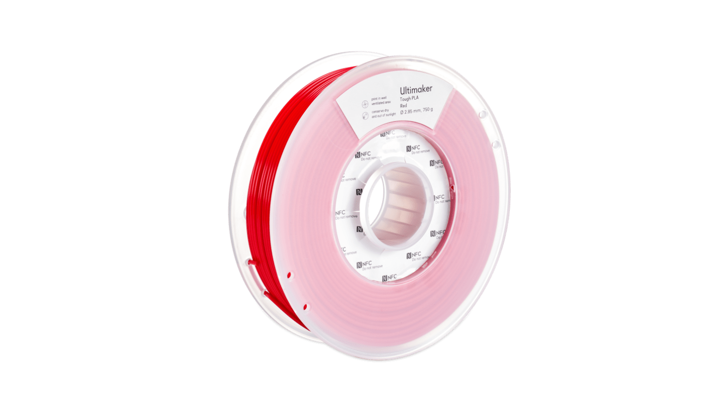 Ultimaker 2.85mm Red Tough PLA 3D Printer Filament, 750g