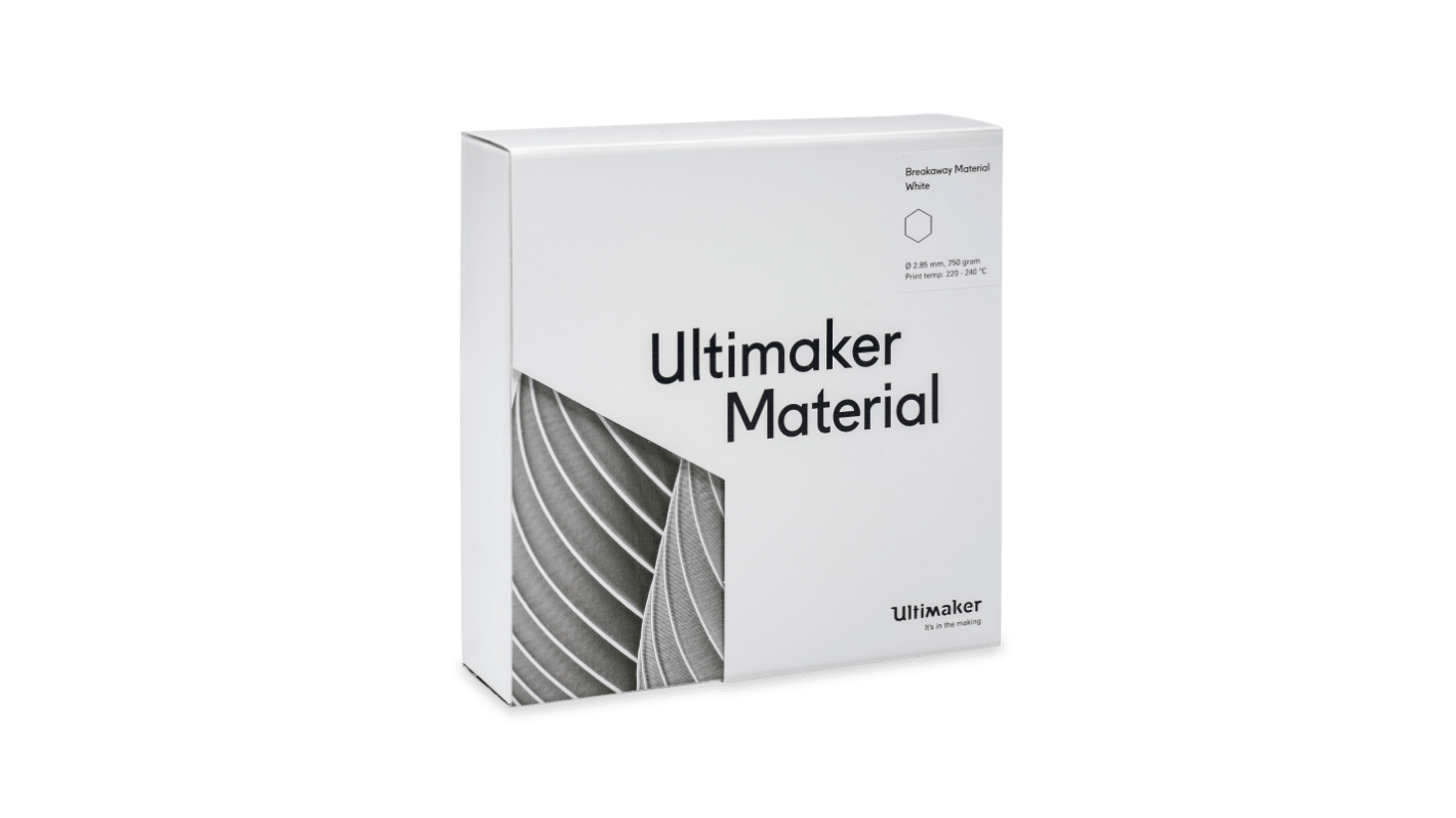 Ultimaker zum Abreißen 3D-Drucker Filament zur Verwendung mit Duale Extrusion, Weiß, 2.85mm, FDM, 750g