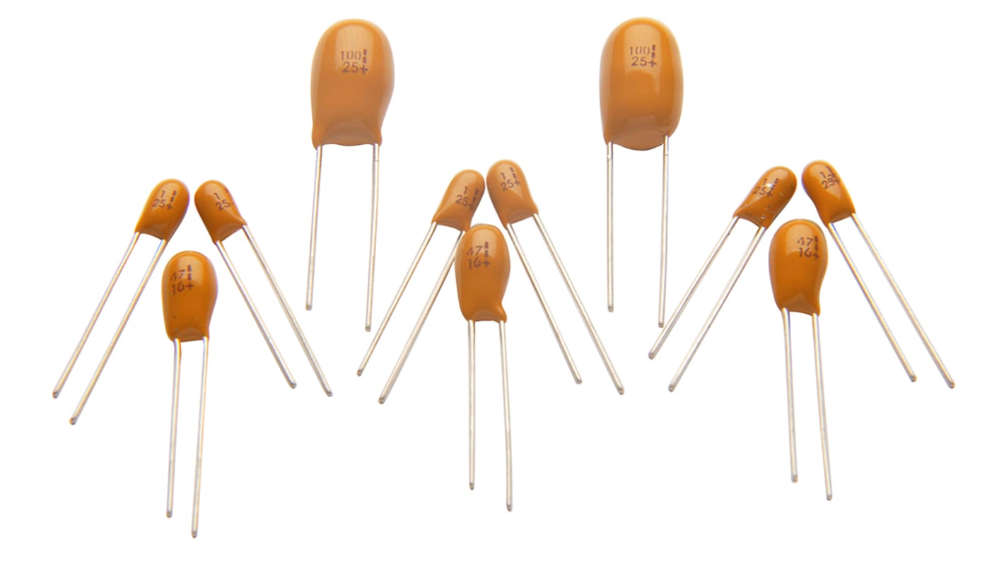 RS PRO 10μF Electrolytic Tantalum Electrolytic Capacitor 6.3V dc