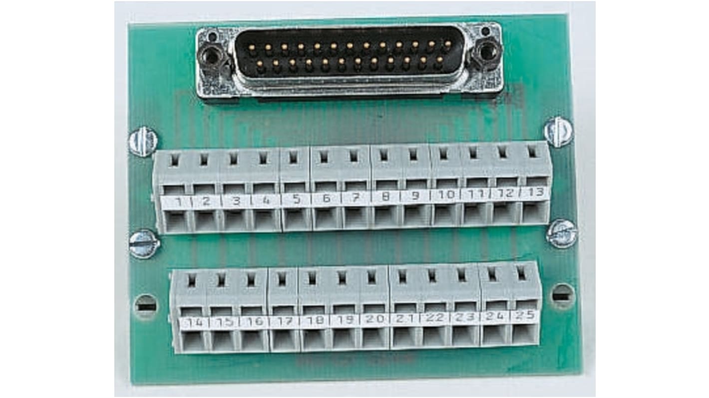 D-sub Interface Module, DIN Rail Mount, Male, 25 Pole, 125 V ac/dc, 1A, 79mm