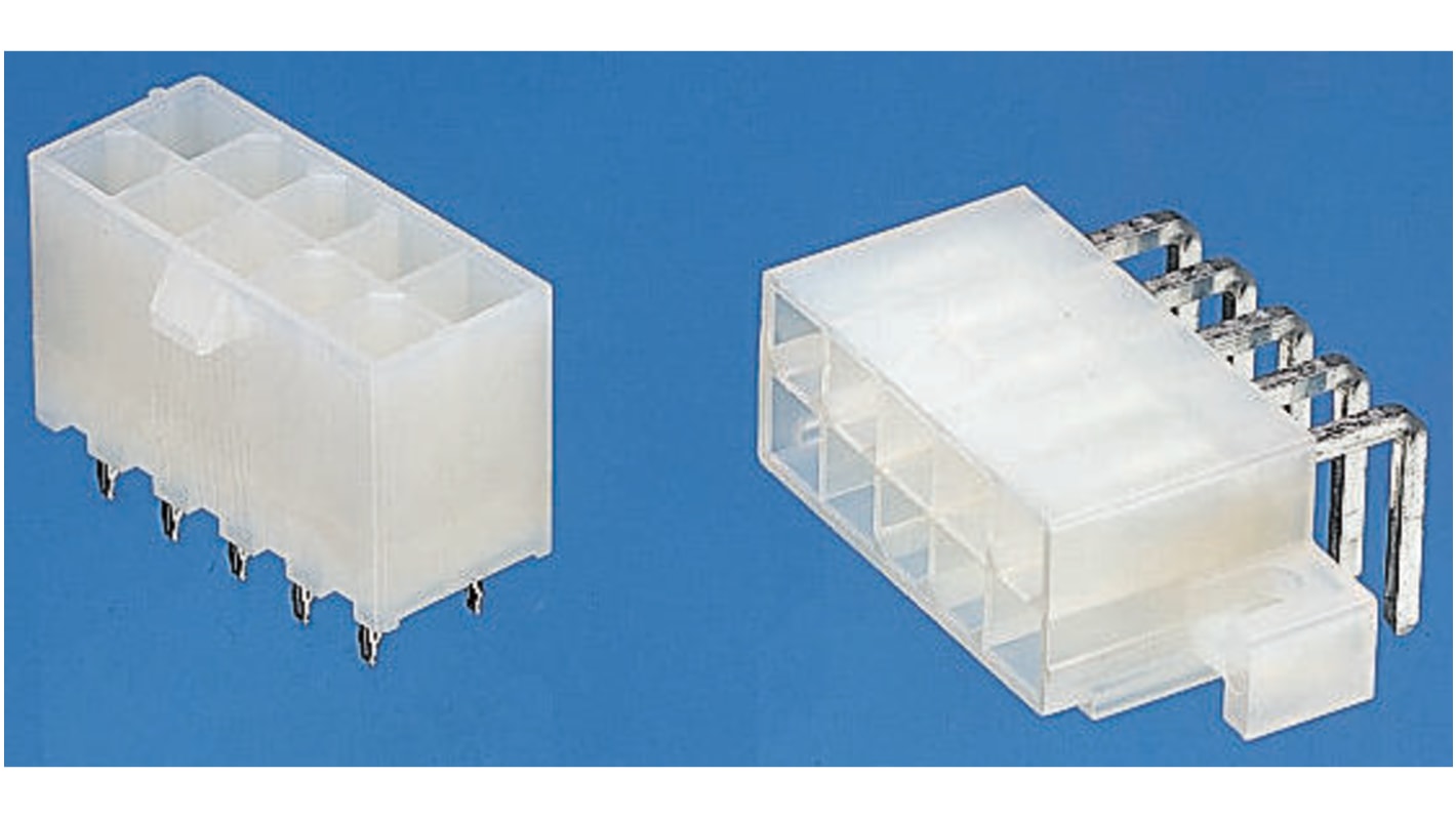 Molex Mini-Fit Jr. Series Right Angle Through Hole PCB Header, 22 Contact(s), 4.2mm Pitch, 2 Row(s), Shrouded