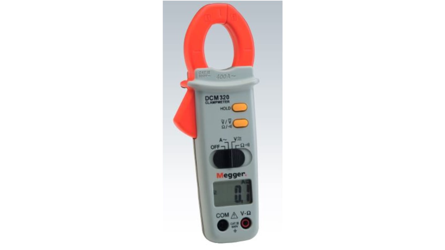 Megger DCM320 Clamp Meter, Max Current 400A ac CAT III 600V