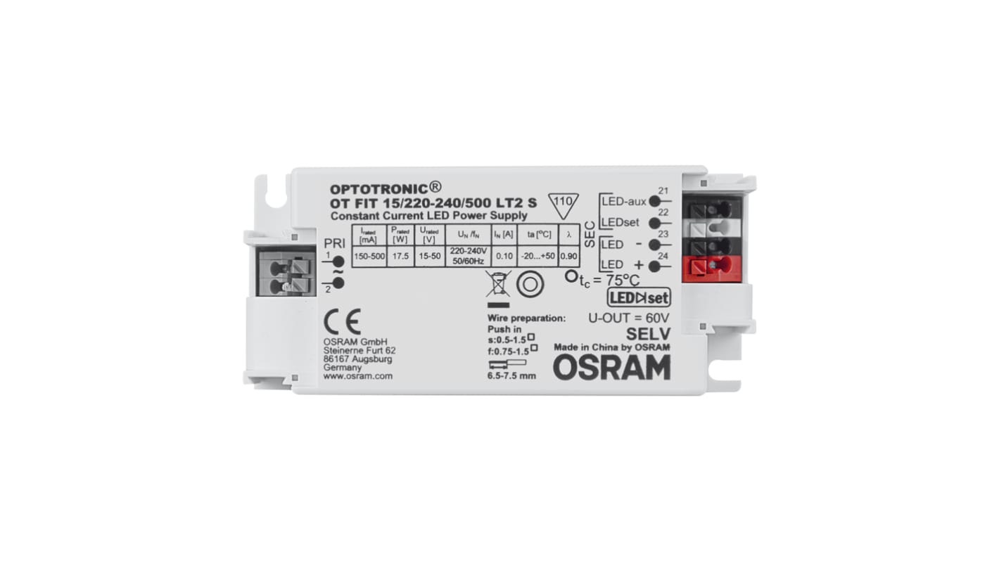 Osram 29.4W LED驱动电源, 输出42V 500mA