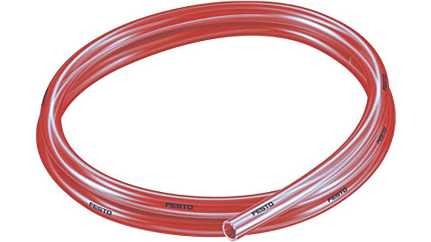 Festo Compressed Air Pipe Red Polyurethane 10mm x 50m PUN-H-T Series, 8048705