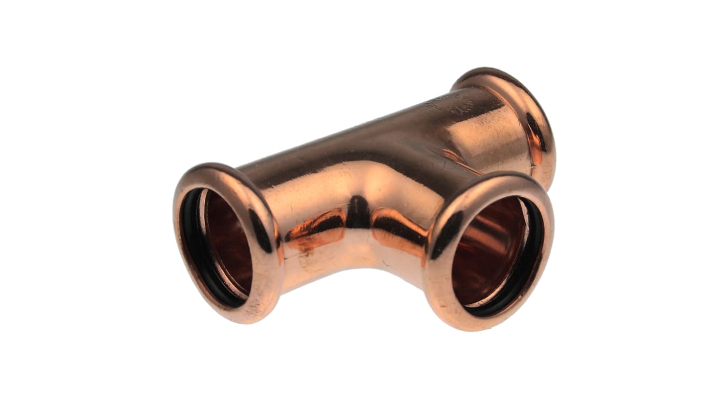 Copper Pipe Fitting, Push Fit 90° Equal Tee for 22mm pipe