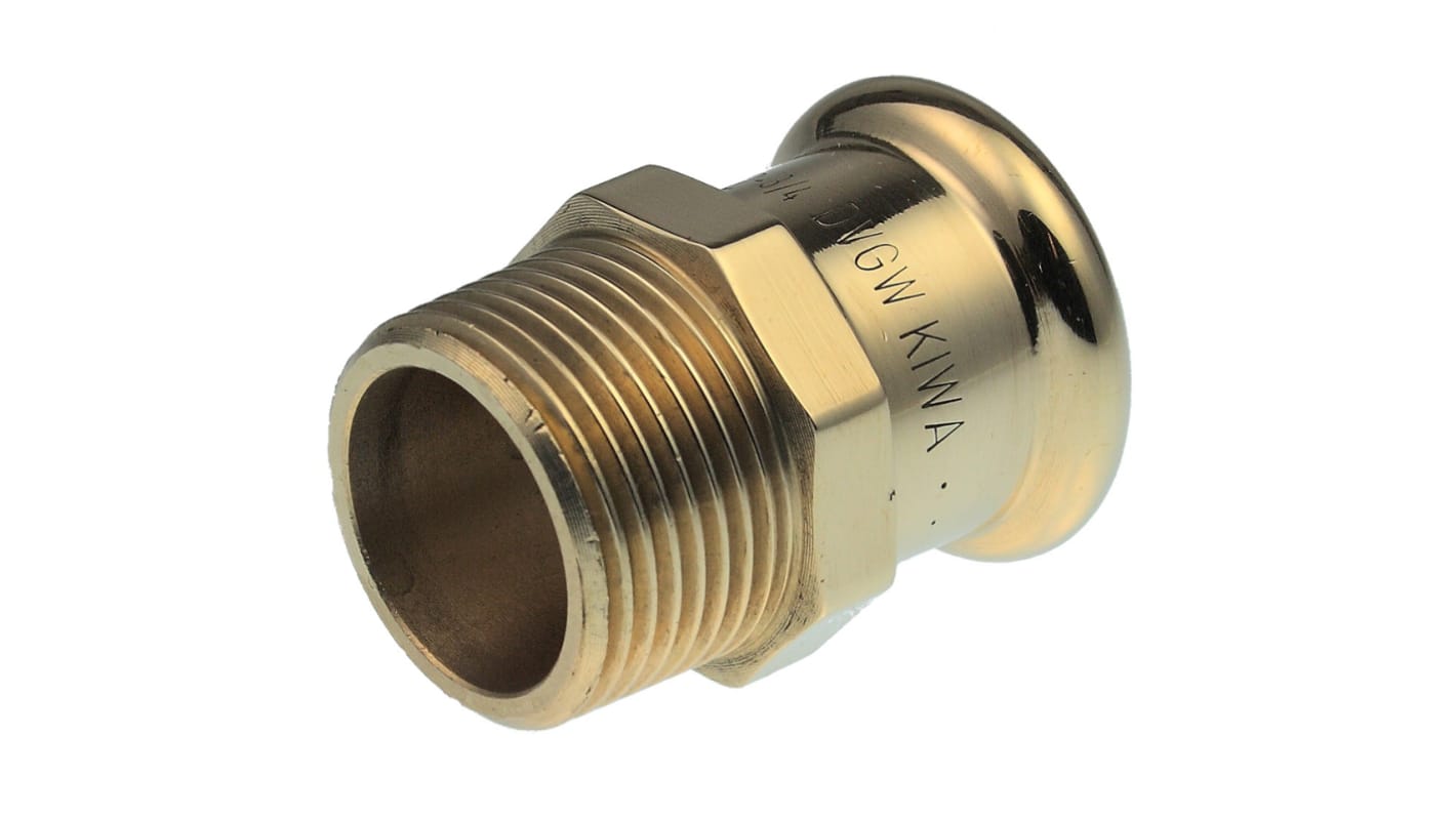 Copper Pipe Fitting, Threaded Straight Coupler for 15 mm x 0.5in pipe