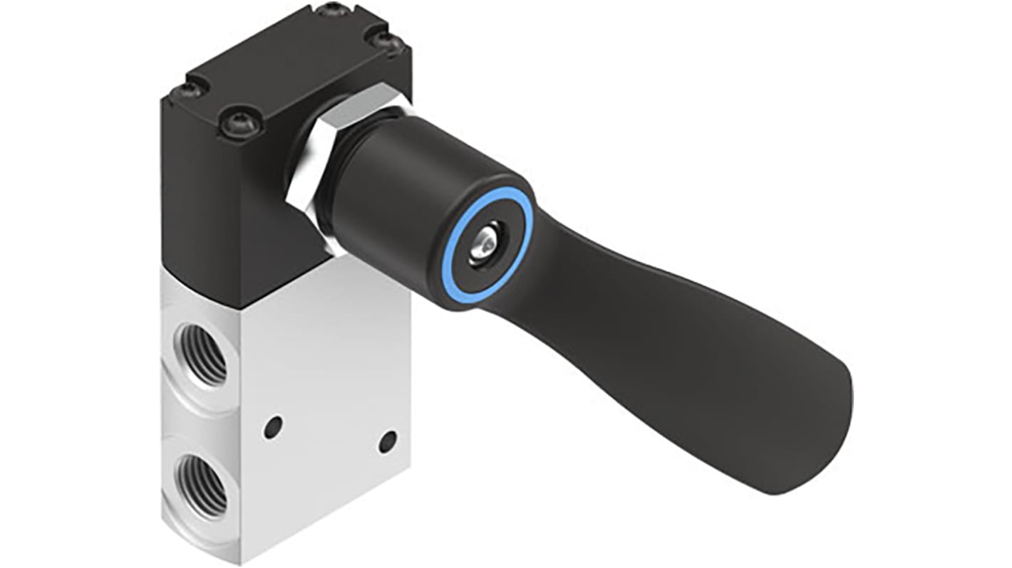 Festo Lever 3/2 Pneumatic Manual Control Valve VHEF Series, G 1/4, 1/4in, 4165854