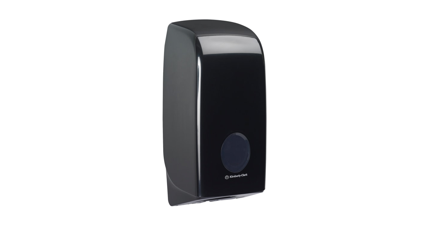 Kimberly Clark Black Plastic Toilet Roll Dispenser, 168mm x 123mm x 338mm