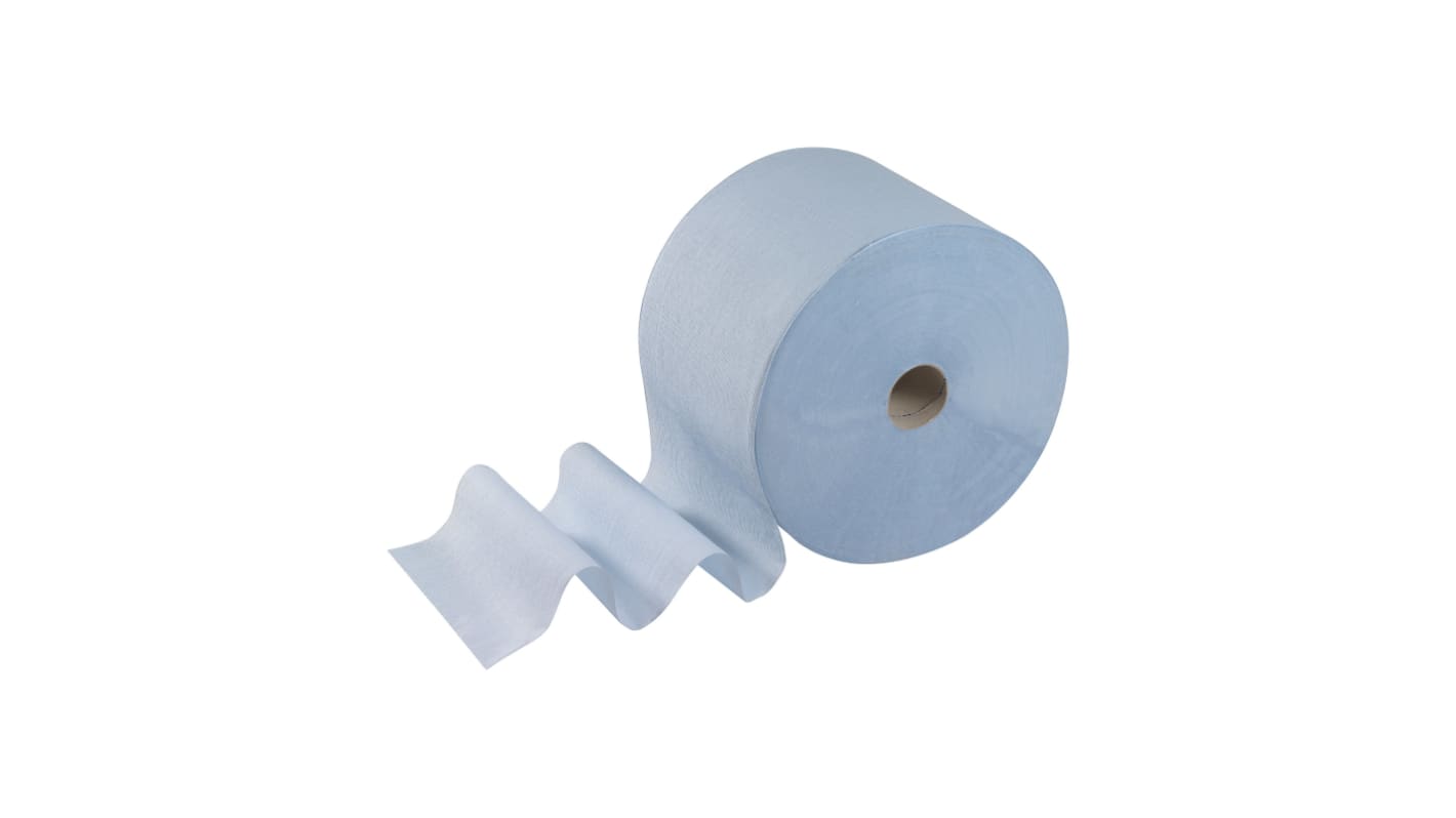 Toalla de Papel Kimberly Clark WypAll / Rollo Azul de 1 capa de 380 x 235mm