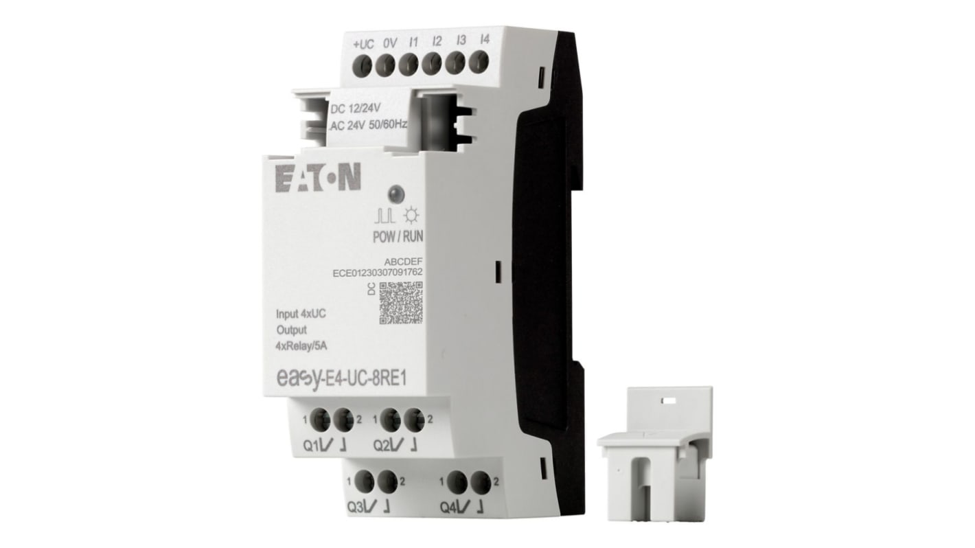 Eaton EasyE4 Logikmodul, 4 Eing. / 4 Digitaleing. Relais Ausg.Typ / 0 Analogausg. Digital Eing.Typ 12 V dc, 24 V dc