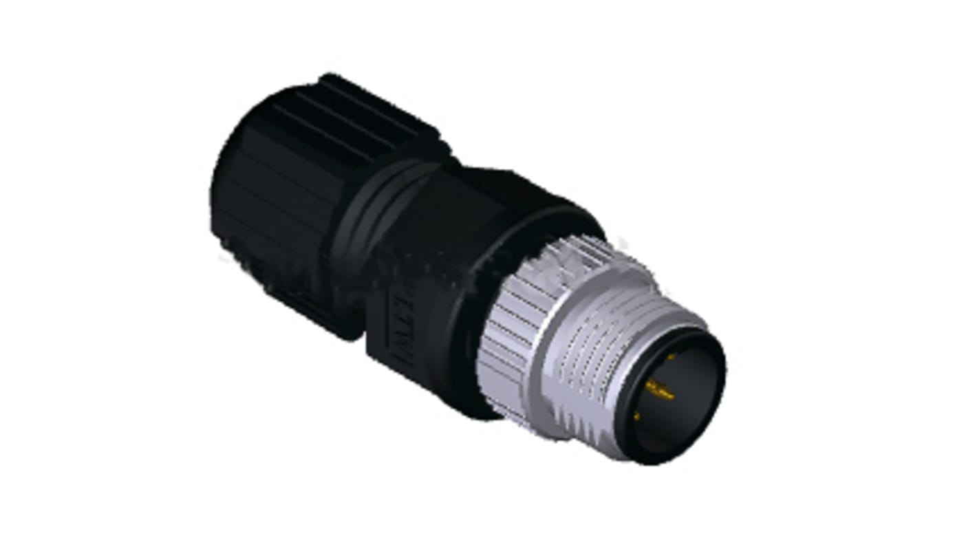 Amphenol Industrial Circular Connector, 5 Contacts, Cable Mount, M12 Connector, Plug, Male, IP68, M Series