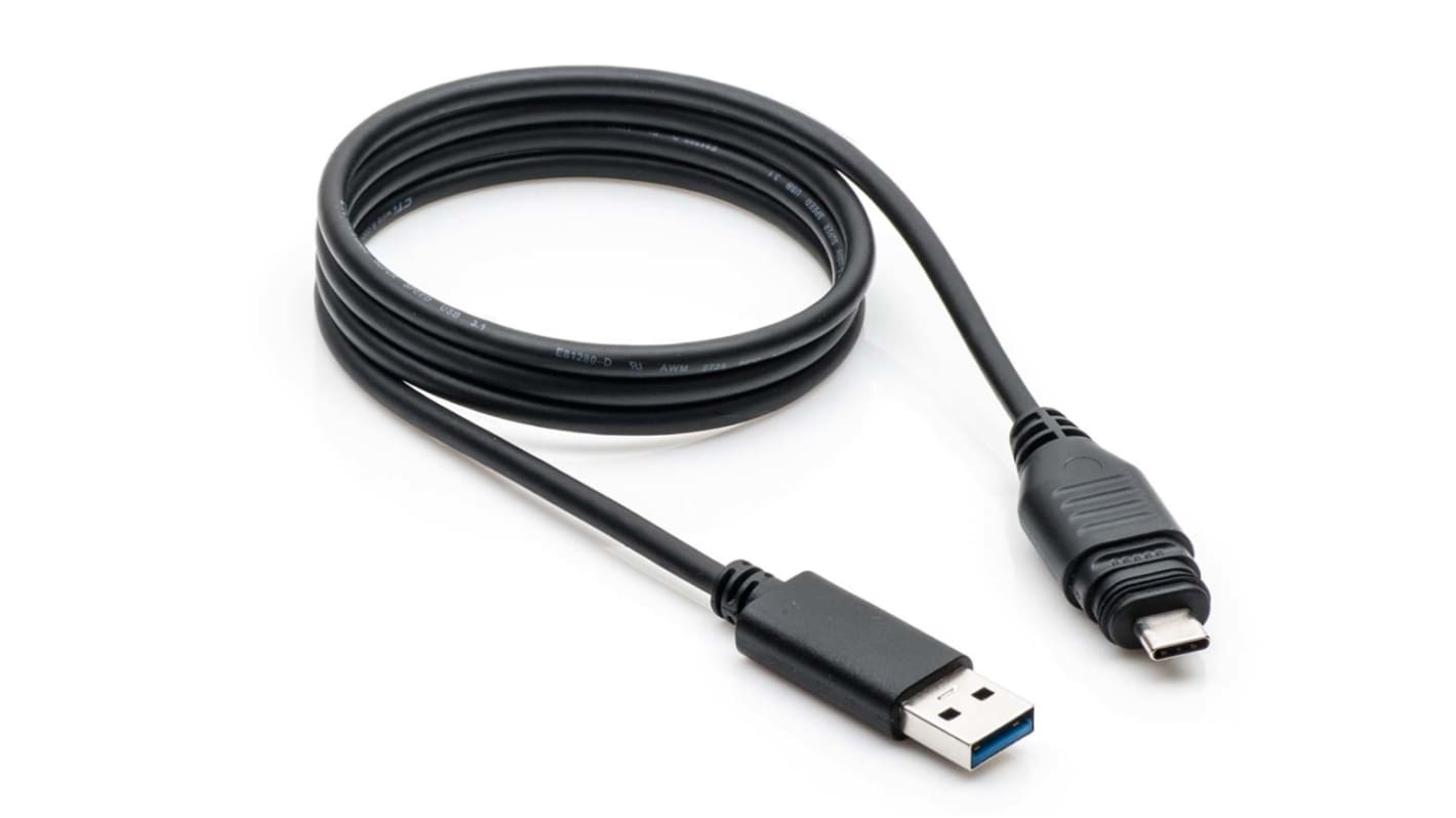 Amphenol Industrial USB-Kabel, USBA / USB C, 1m USB 3.1 Schwarz