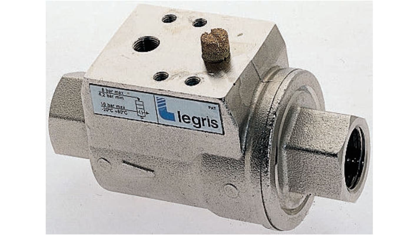 Legris Pneumatik-Schrägsitzventil Axial, Öffner 3/8Zoll bis 10 bar G