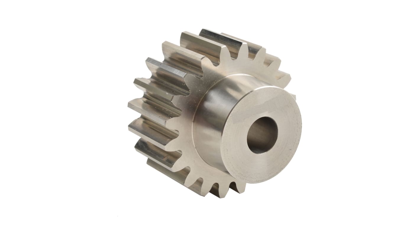 RS PRO Steel 26 Teeth Spur Gear, 1.5 Module, 12mm Bore Diam, 39mm Pitch Diam, 30mm Hub Diam