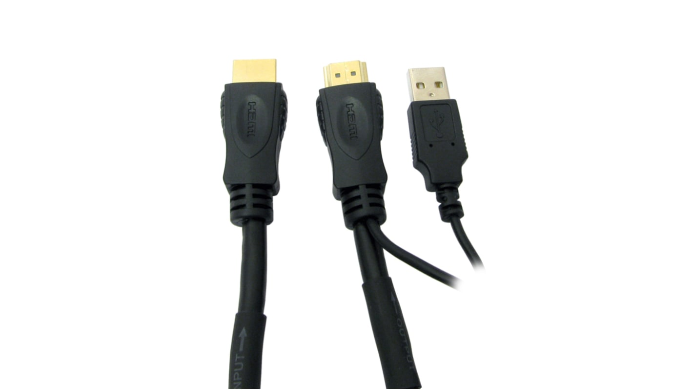 RS PRO HDMI-Kabel A HDMI Stecker B HDMI Stecker Hohe Geschwindigkeit 1080p max., 40m, Schwarz