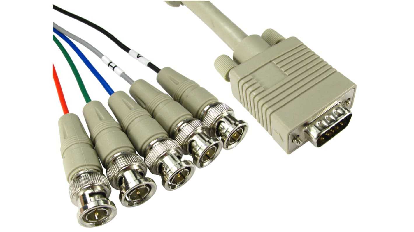 Kabel VGA złącze A Męskie złącze B Męskie długość 2m Szary RS PRO PVC