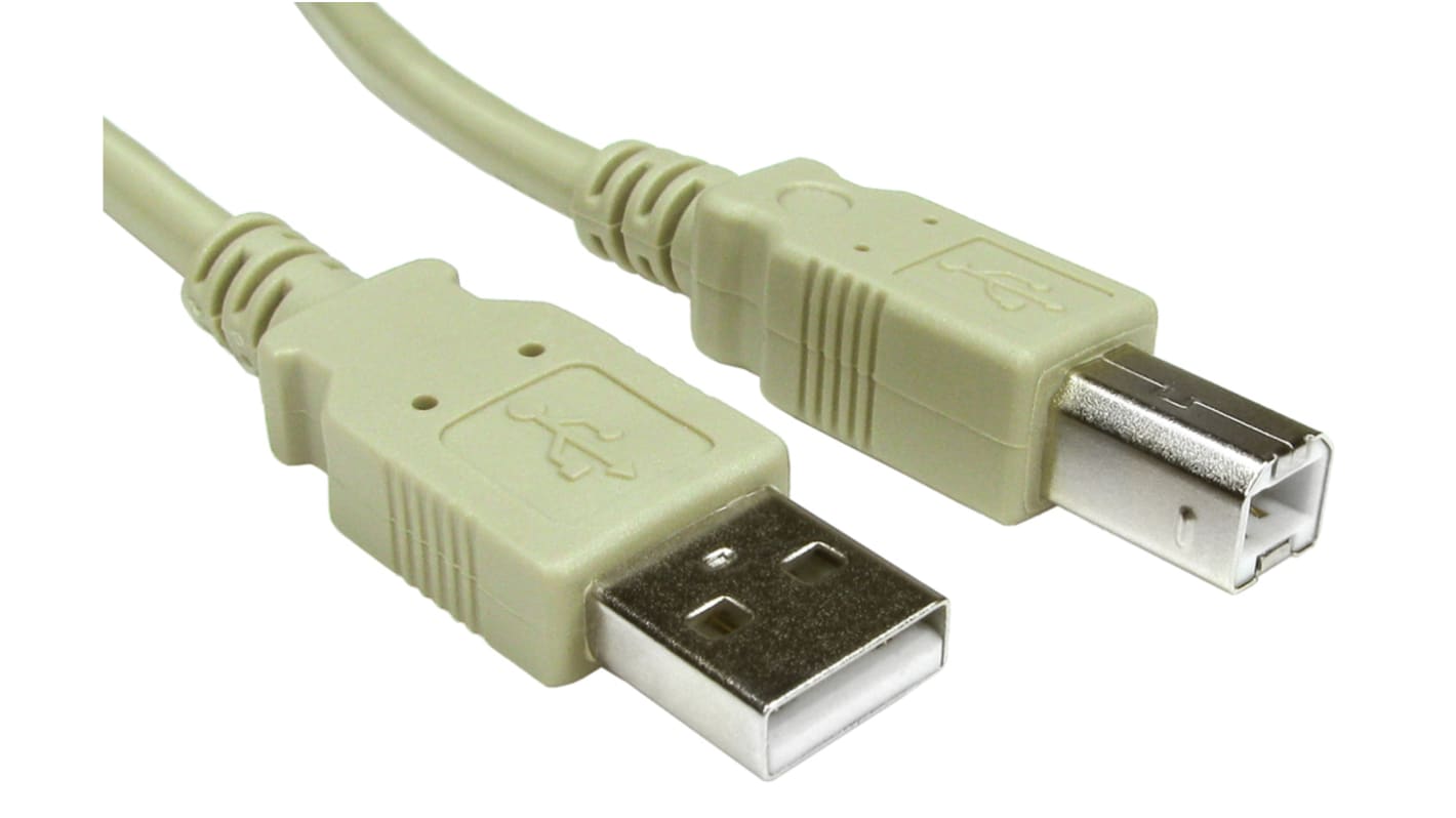 RS PRO USB 2.0, Male USB A to Male USB B, 3m