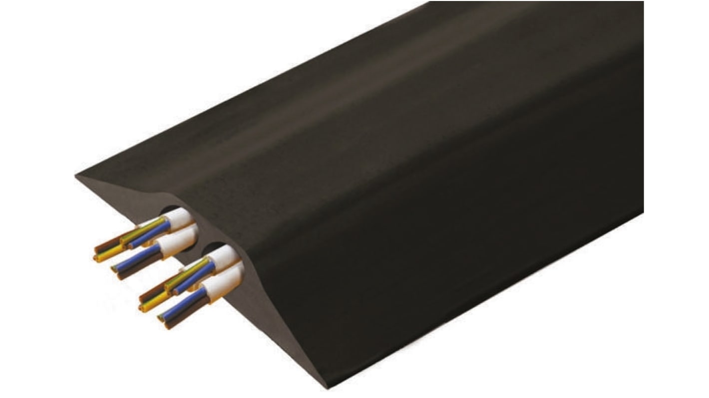 Vulcascot 4.5m Black Cable Cover in Rubber, 23mm Inside dia.