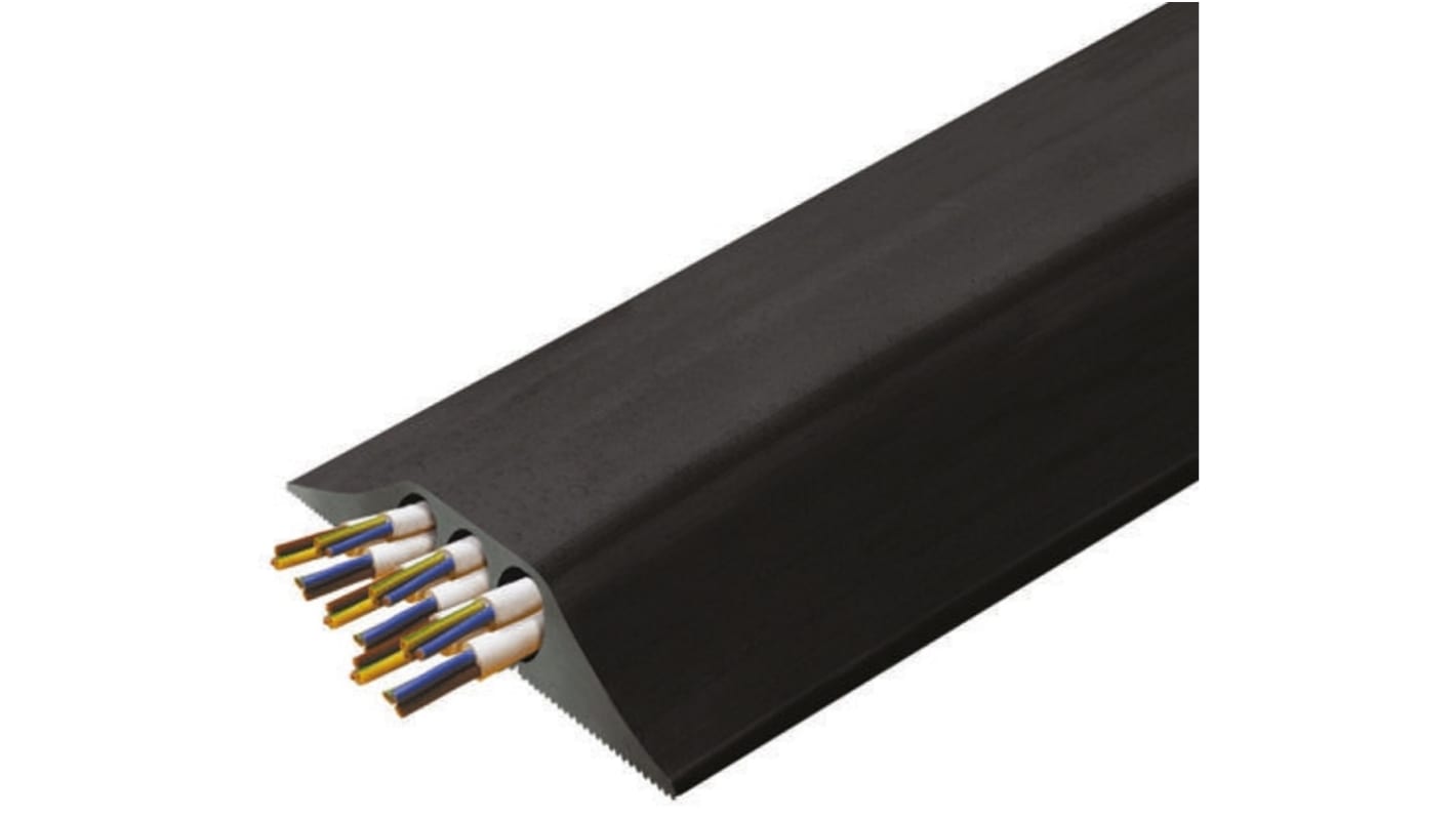 Vulcascot 4.5m Black Cable Cover in Rubber, 23mm Inside dia.