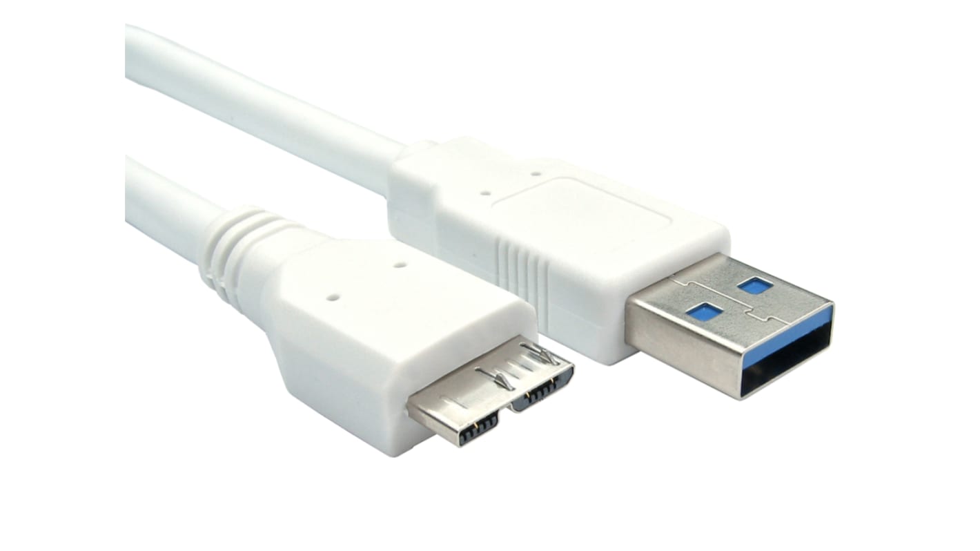 RS PRO USB-kabel, USB A til Mikro USB B, 800mm