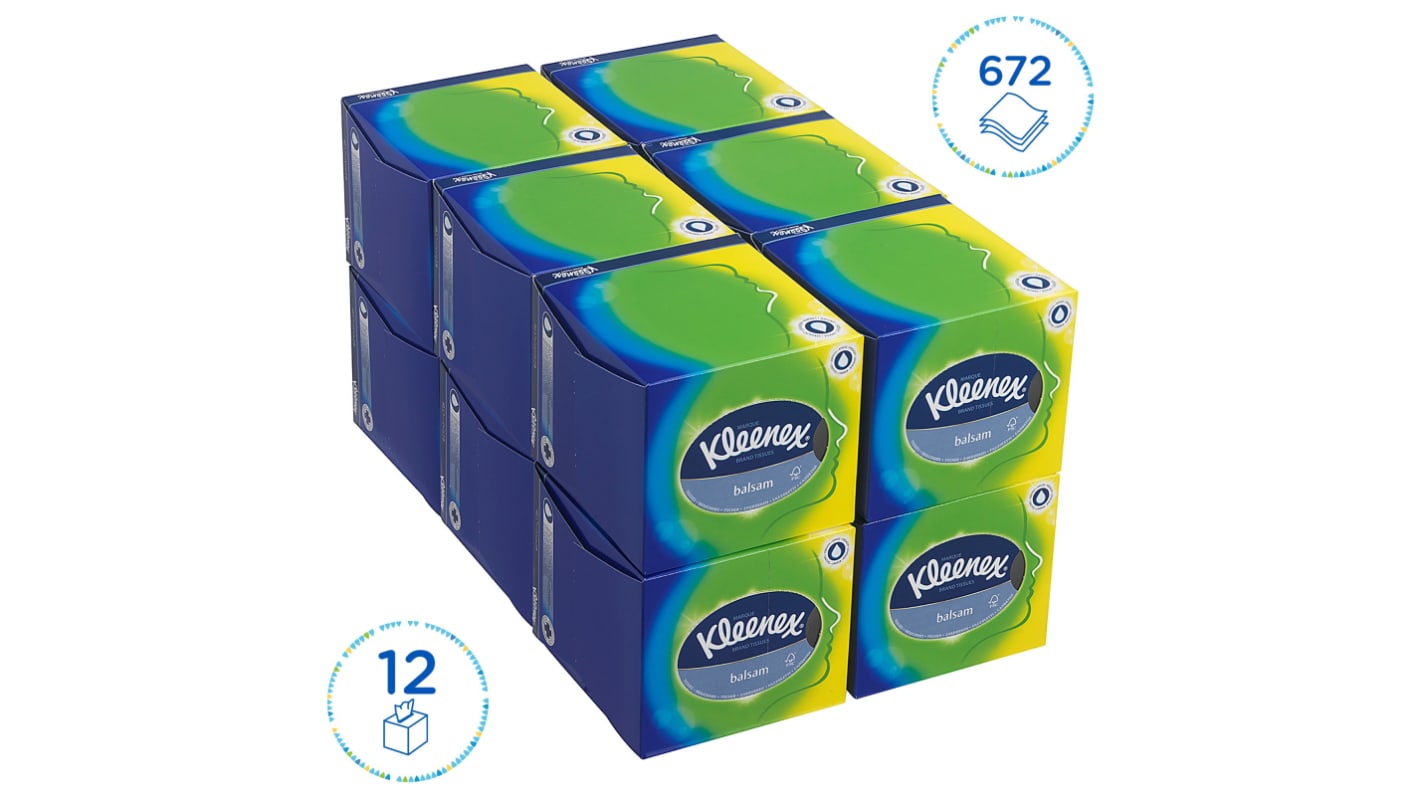 KLEENEX White Facial Tissues, Box of 56