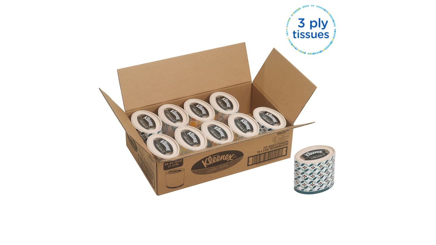 KLEENEX White Facial Tissues, Box of 64