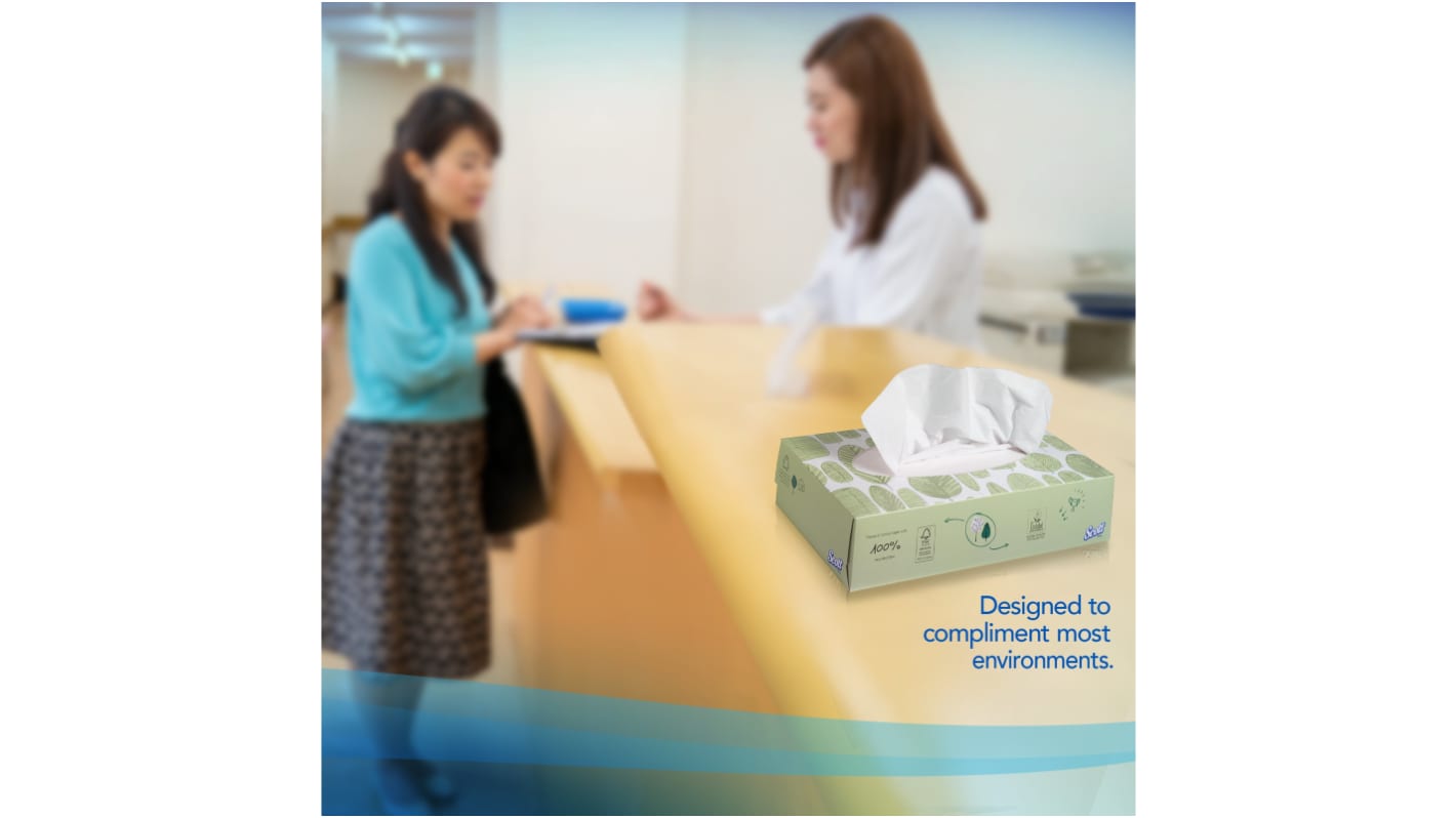 Boîte de Mouchoirs Kimberly Clark SCOTT, 2 plis, Blanc