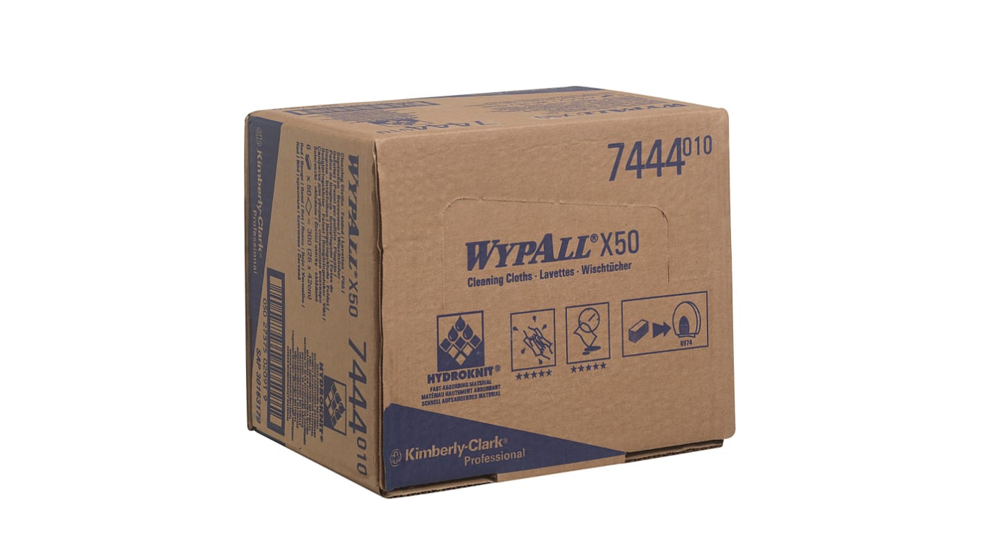 Bayetas Kimberly Clark WypAll de color Rojo, de 416 x 245mm, en Bolsa de 50 unidades