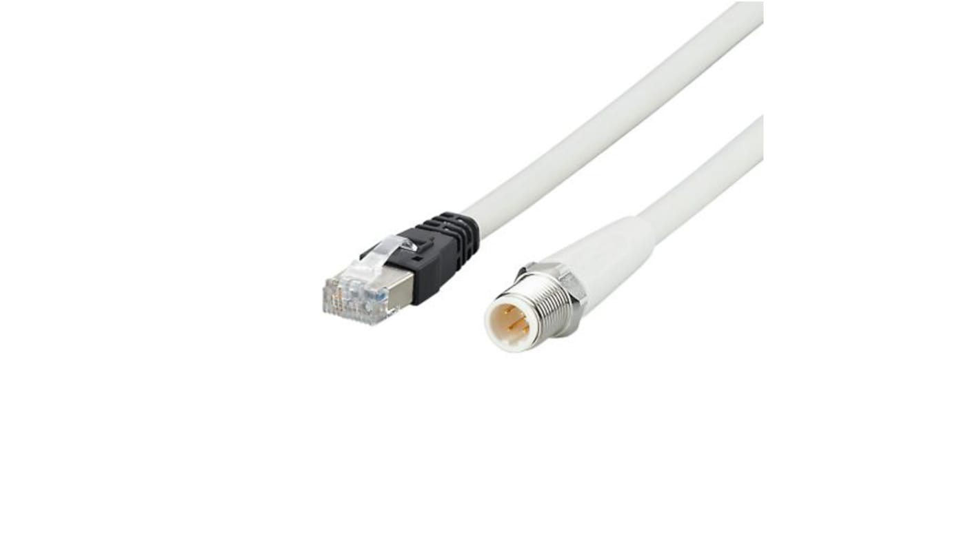 ifm electronic Cat5 Female M12 to Male RJ45 Ethernet Cable, Grey MPPE Sheath, 20m, Halogen Free