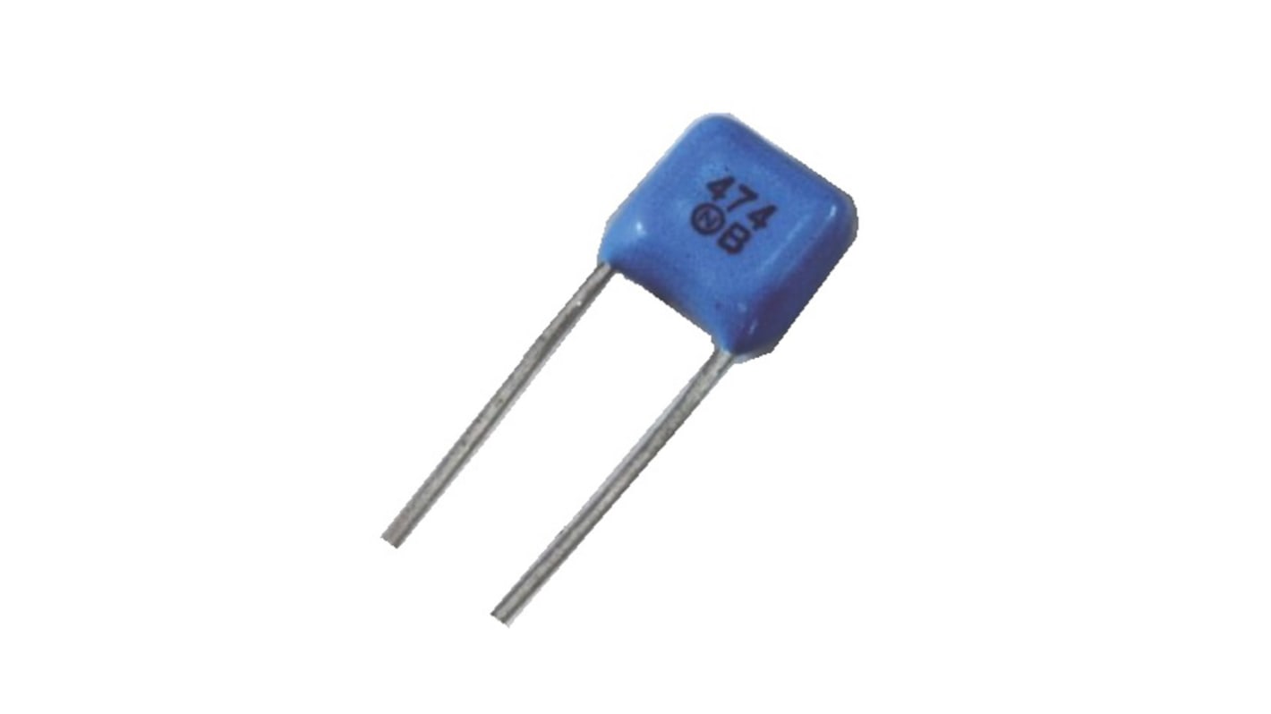 日精電機 ポリエステルコンデンサ(PET), 63V dc, 22nF, スルーホール, ±5%