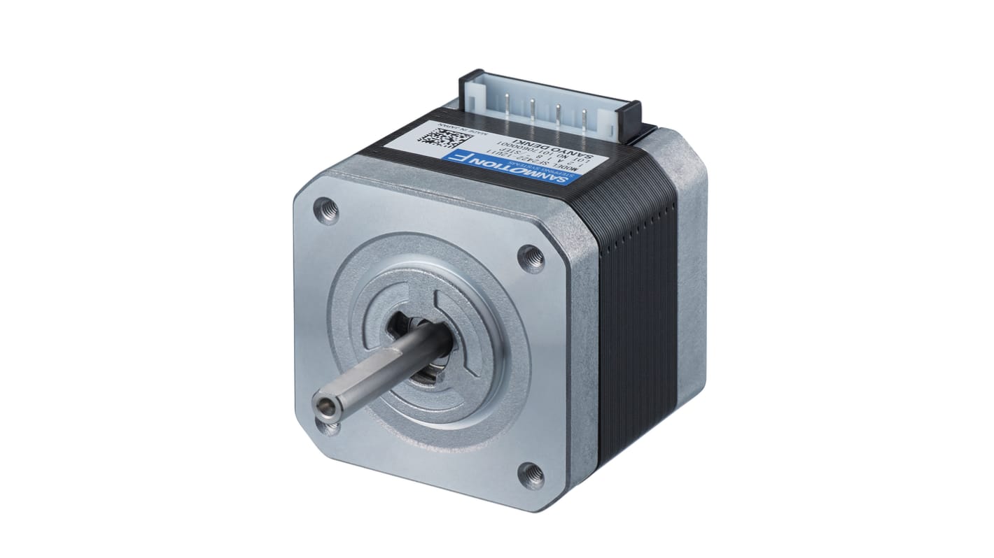 Sanyo Denki SF242 Series Hybrid, Single Shaft Stepper Motor, 0.8Nm Torque, 24 V, 1.8°, 42 x 42mm Frame, 5mm Shaft