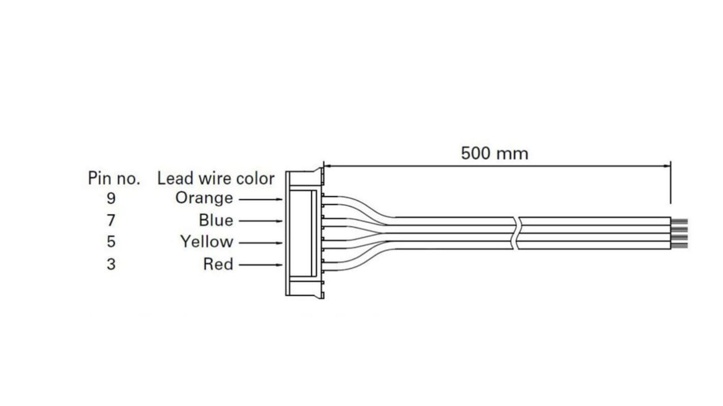 Sanyo Denki SF242 Series Power Cable, 500mm Length